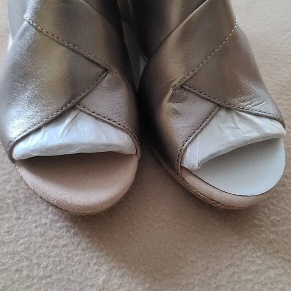 Clarks Women Lafley Alaine Leather Wedge Slingback Sandals Sz 10 M Pewter NIB - Picture 10 of 10